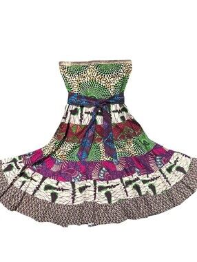 Twelfth Street by Cynthia Vincent Printed Strapless Fit-and-Flare Dress-SZ 8
